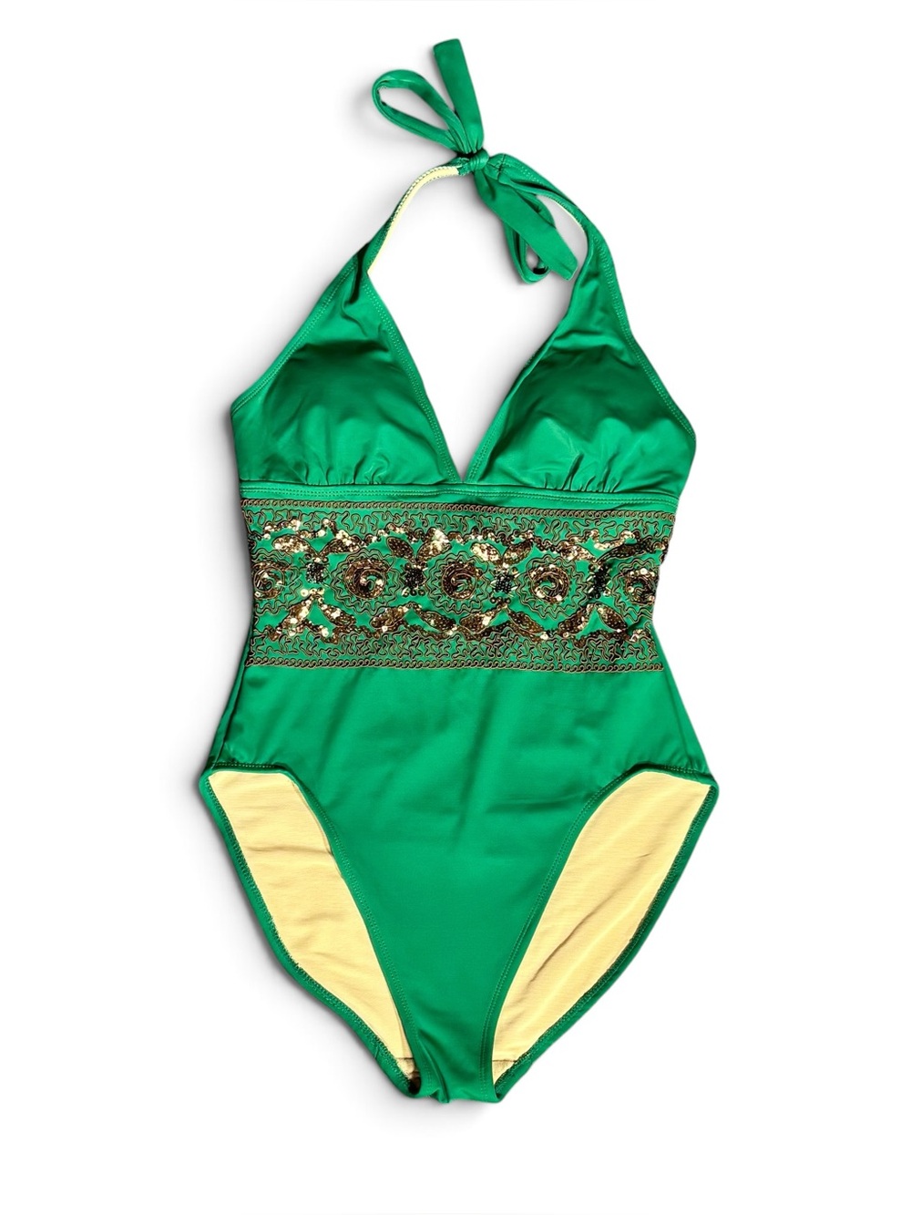 Shape FX Swim Green Halter One Piece Swimsuit Size 8